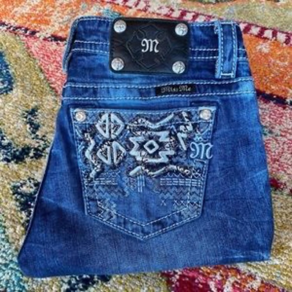 Miss Me Signature Rhinestone Bootcut Jeans